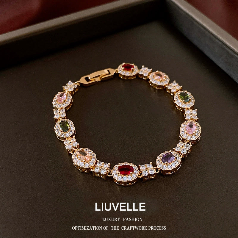 Liuvelle 18K Gold Colored Diamond Bracelet – Luxury Handcrafted Jewelry for Women