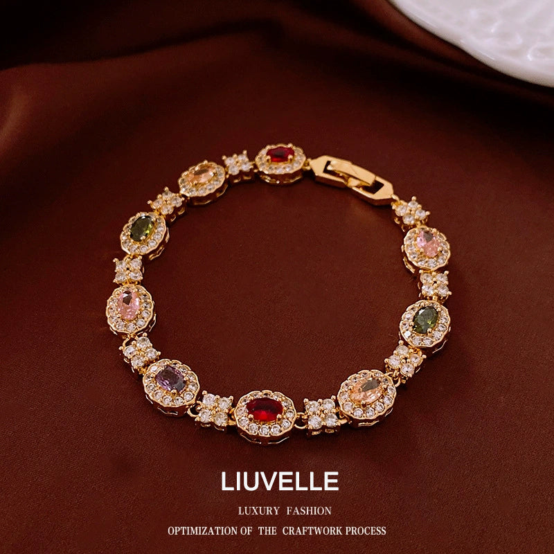 Liuvelle 18K Gold Colored Diamond Bracelet – Luxury Handcrafted Jewelry for Women