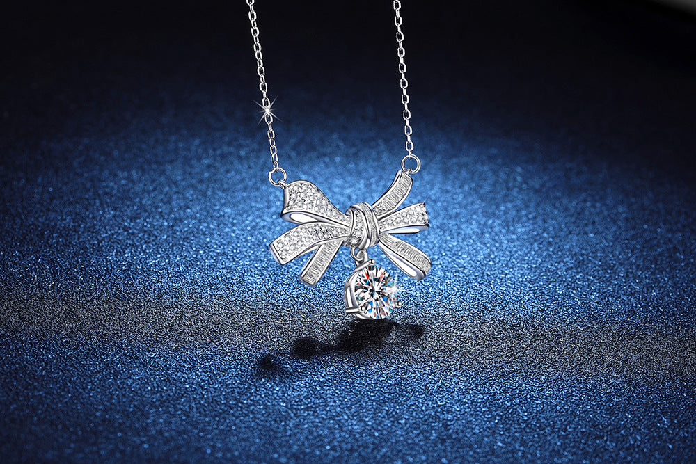 Liuvelle Bow Necklace - Handmade luxury jewelry, elegant female gift for mother, friend or girlfriend