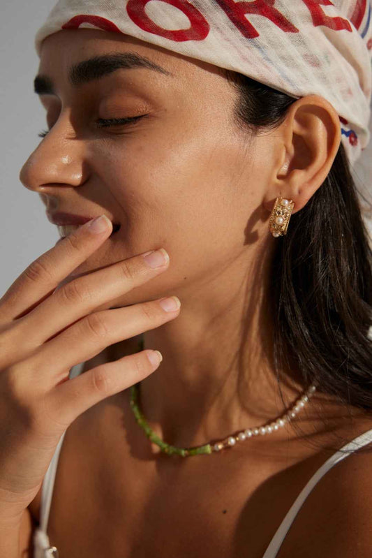 S925 Silver Vintage Shell Pearl Earrings