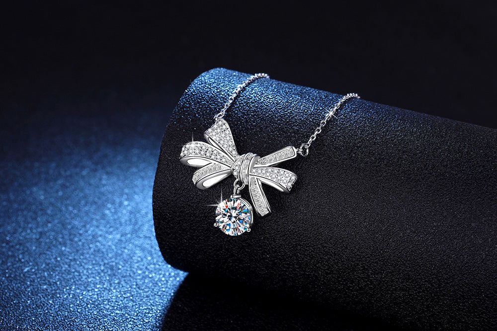 Liuvelle Bow Necklace - Handmade luxury jewelry, elegant female gift for mother, friend or girlfriend