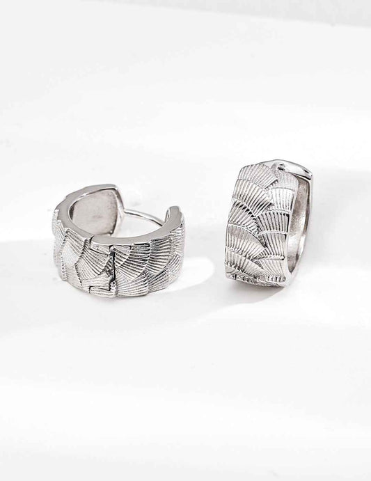 S925 Silver Vintage Engraved Stud Earrings White gold