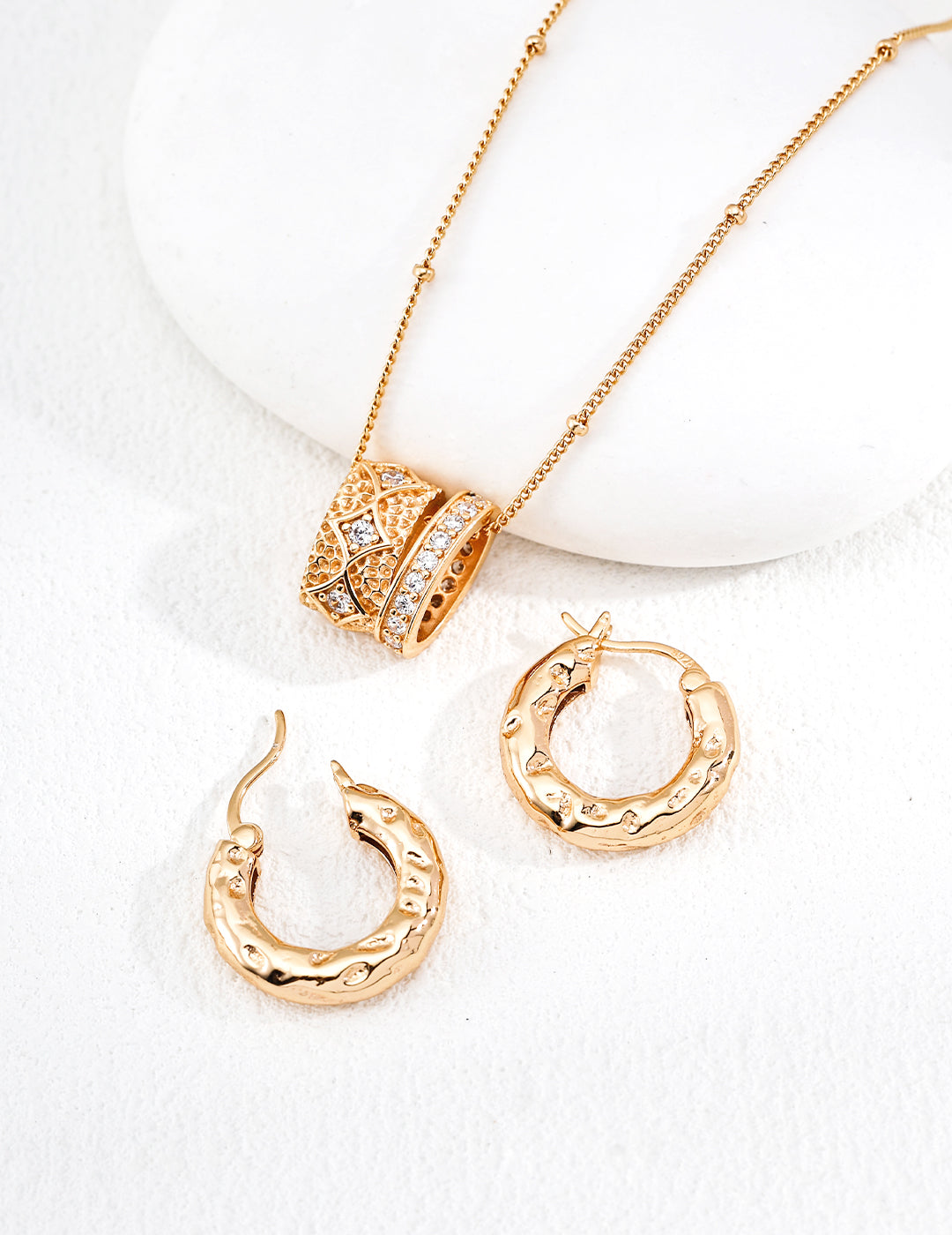 925 Silver Textured Earrings - Minimalist Design