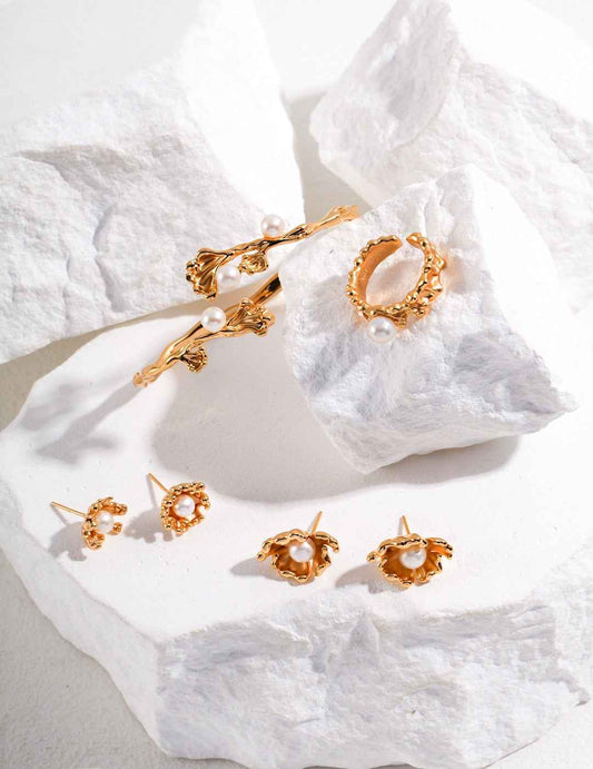 S925 Silver Pearl Bracelet - Ocean Wave Design (Adjustable)