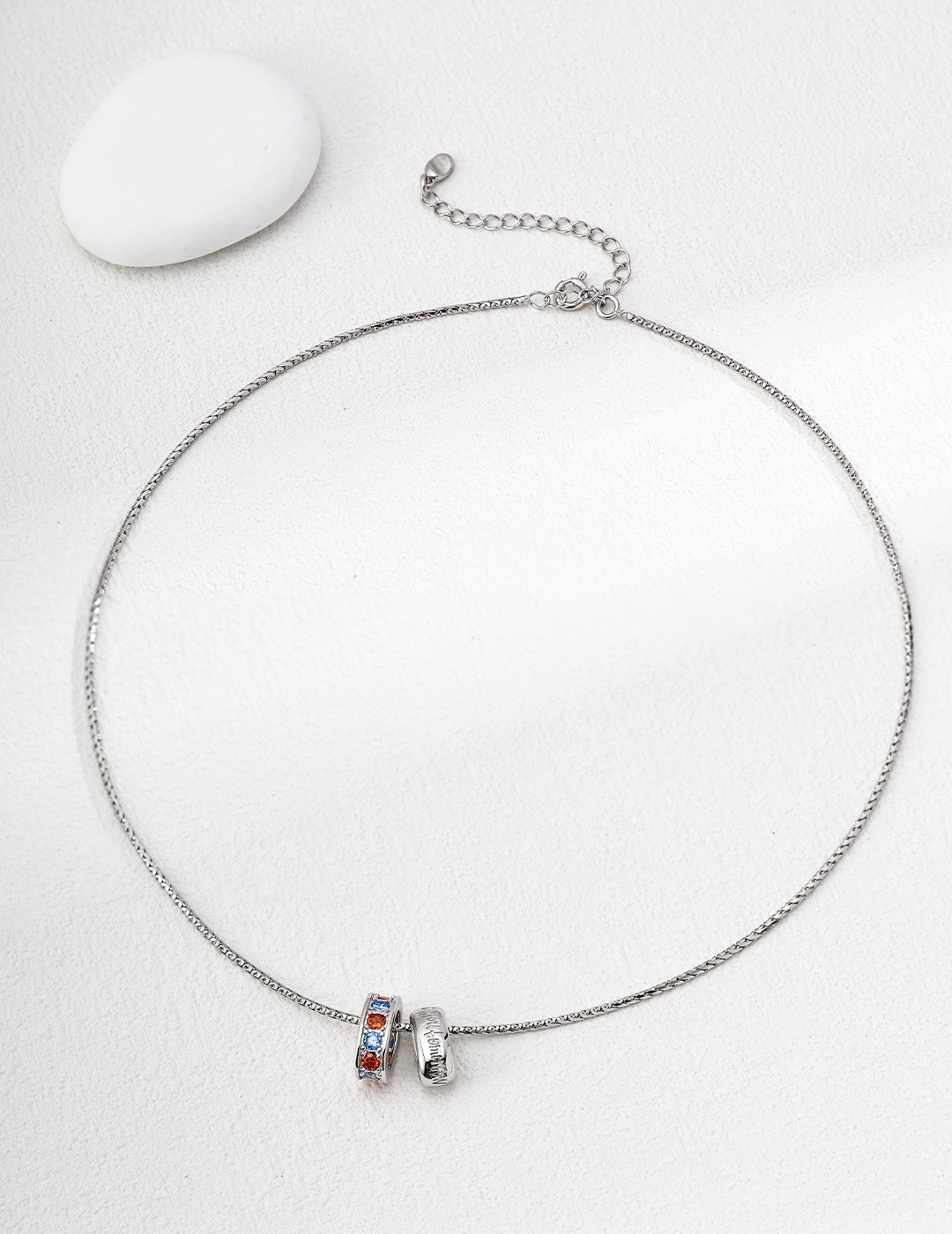 S925 Silver Vintage Zirconia Necklace White gold