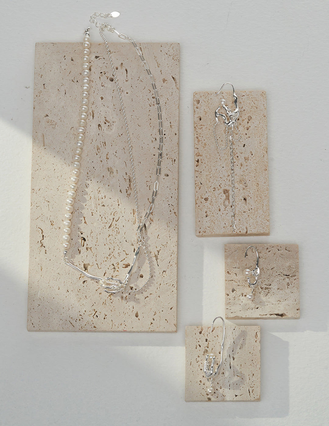 Sterling Silver Pearl Necklace - Withered Nest Series