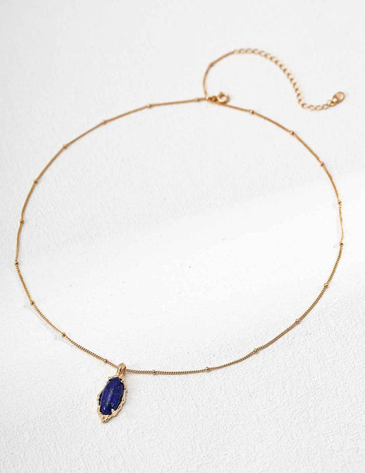 S925 Silver Vintage Natural Lapis Lazuli Necklace