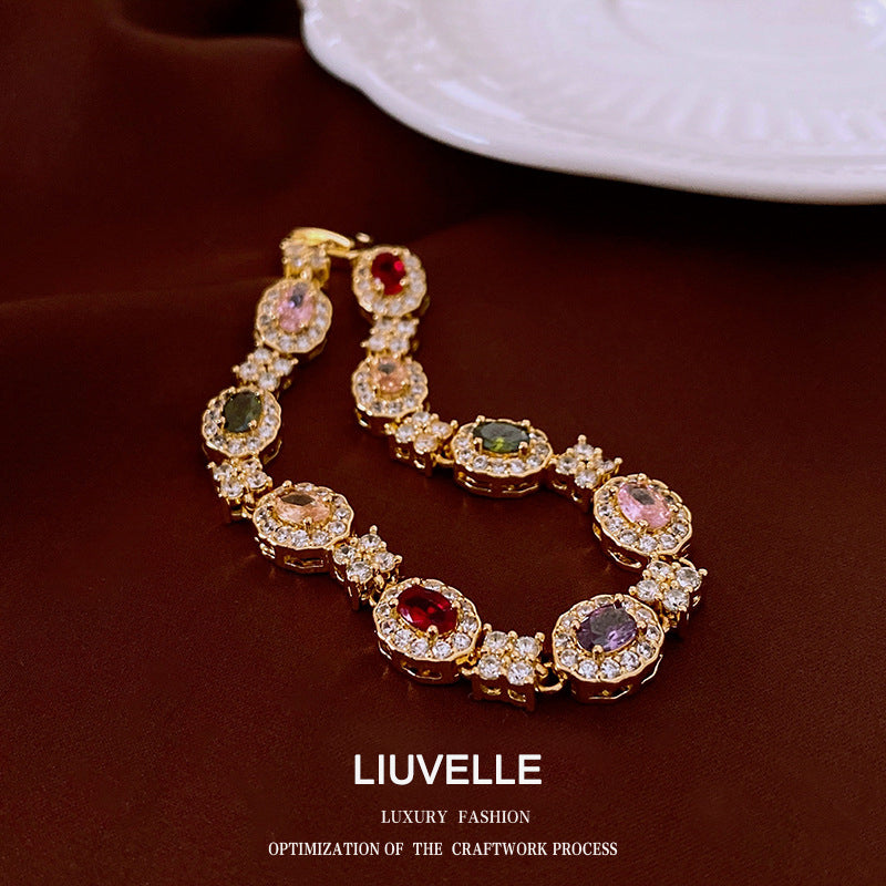 Liuvelle 18K Gold Colored Diamond Bracelet – Luxury Handcrafted Jewelry for Women
