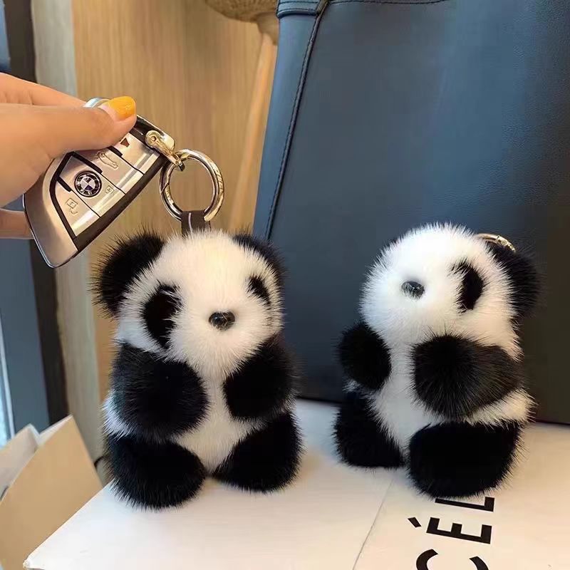Cute Panda Plush Keychain Bag Pendant Gift