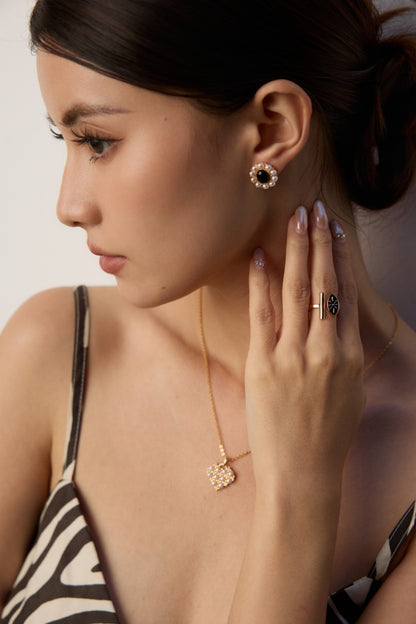 S925 Silver Enamel Ring - Designer Style