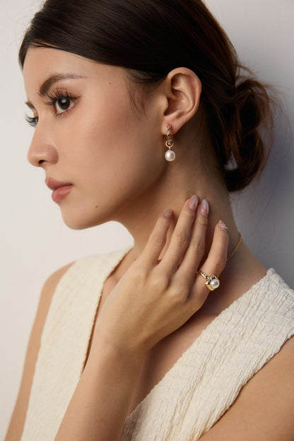 S925 Silver Minimalist Natural Pearl Ring