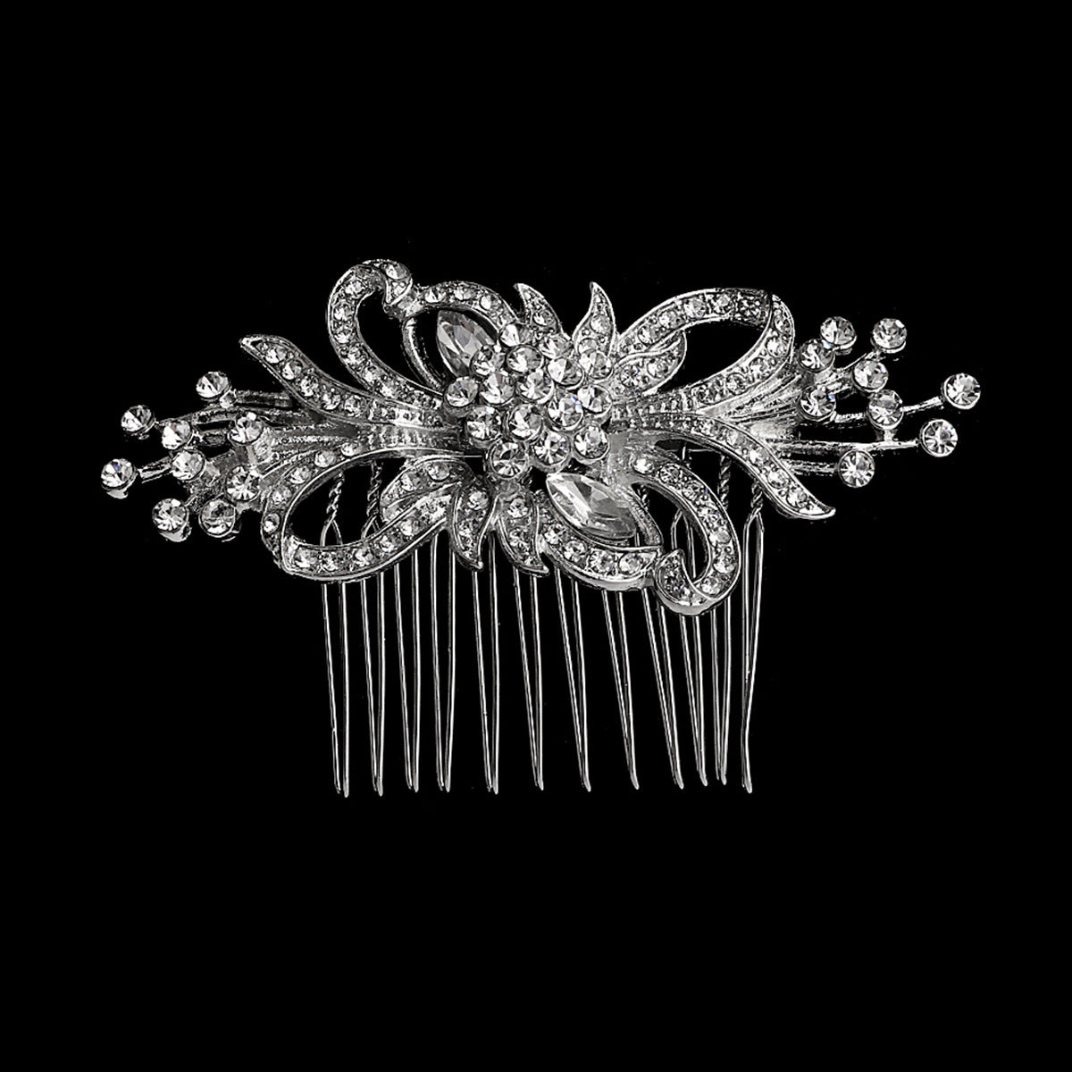 European and American Classic Bridal Hair Accessories Alloy Rhinestone Insert Comb High-end Wedding Banquet Hair Styling Accessories Retro Hair Comb for Women