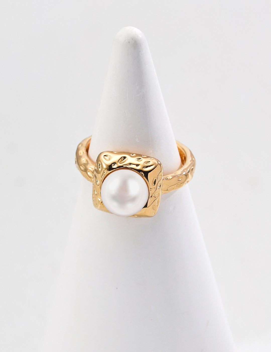 S925 Silver Minimalist Natural Pearl Ring Retro gold