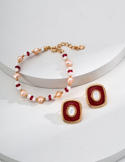 S925 Silver Enamel Shell Earrings - Minimalist Design