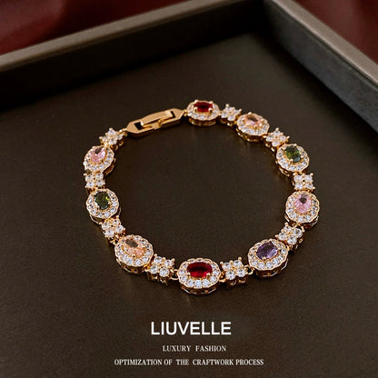 Liuvelle 18K Gold Colored Diamond Bracelet – Luxury Handcrafted Jewelry for Women