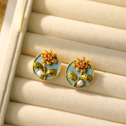 Liuvelle Monet Garden Collection: Baroque Pearl Earrings – Moonlit Bloom