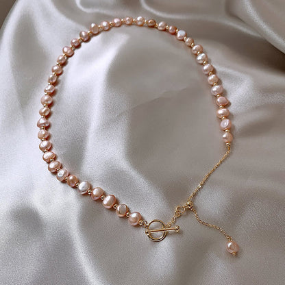 Liuvelle Pink Pearl Necklace – Elegant Luminous Natural Pearls