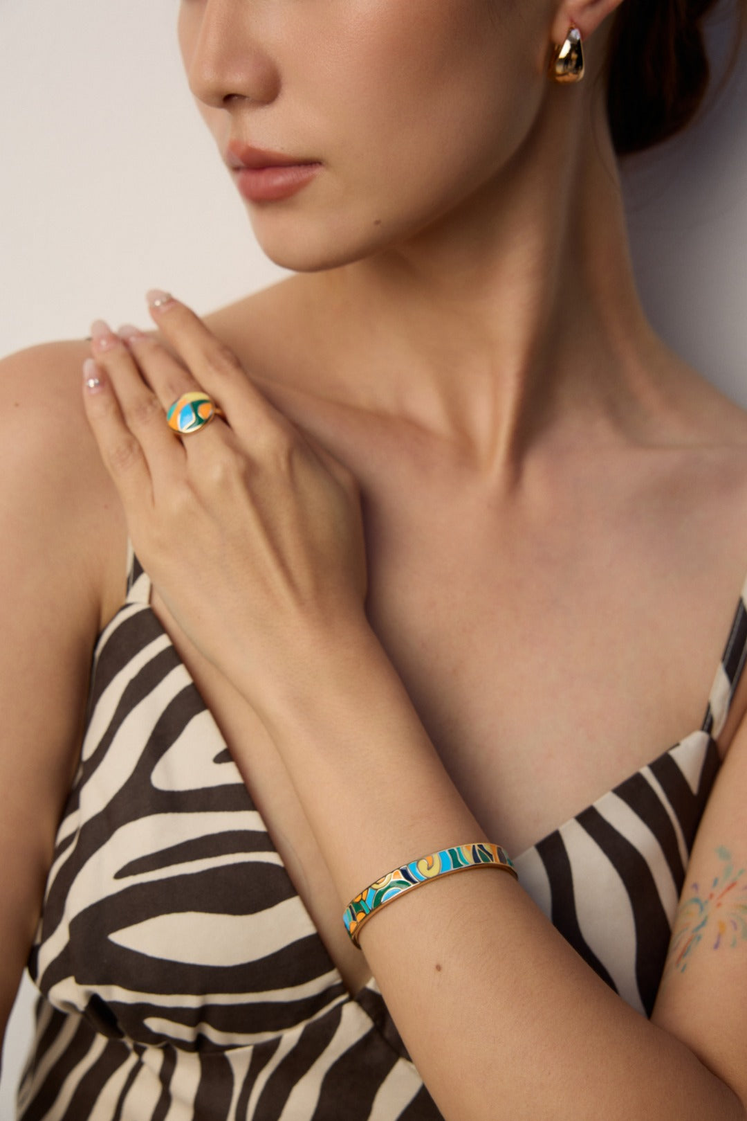 S925 Silver Enamel Bracelet (Adjustable)