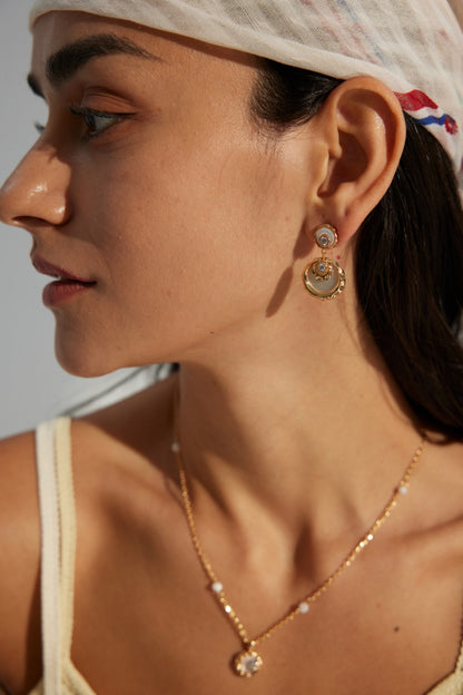 925 Silver Mother of Pearl Elegant Earrings