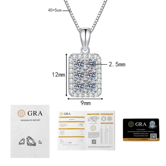 Liuvelle Eternal Square Diamond Pendant – Timeless Elegance Necklace