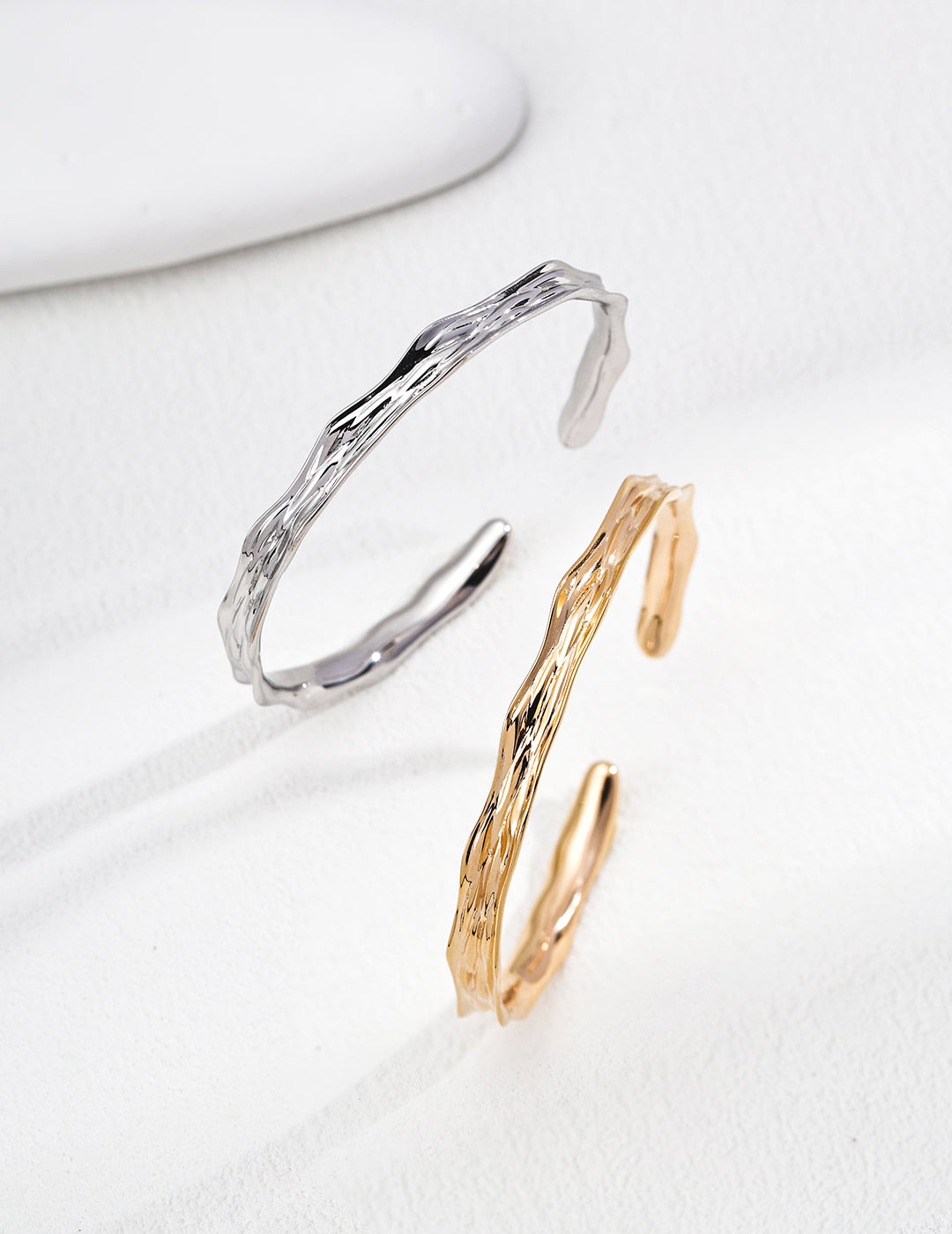 925 Sterling Silver Wave Bangle - Minimalist Versatile Bracelet