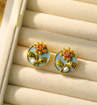 Liuvelle Monet Garden Collection: Baroque Pearl Earrings – Moonlit Bloom