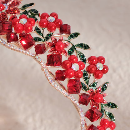 LIUVELLE Forest Style Pearl Bridal Crown – Elegant Wedding Hair Accessory