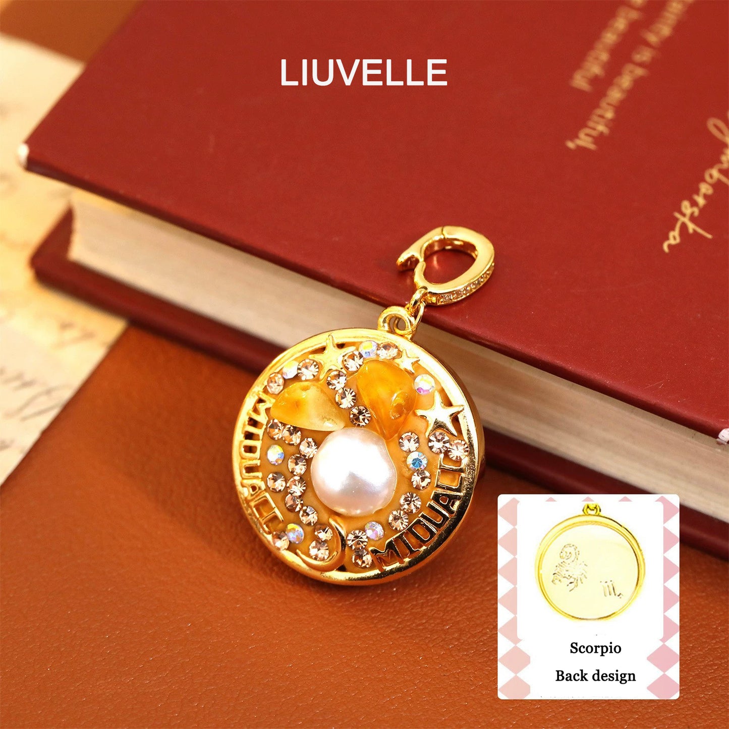 Liuvelle DIY 12 Zodiac Pendant & Bracelet – Adjustable Luxury Jewelry with 18K Gold & Pearls Gift