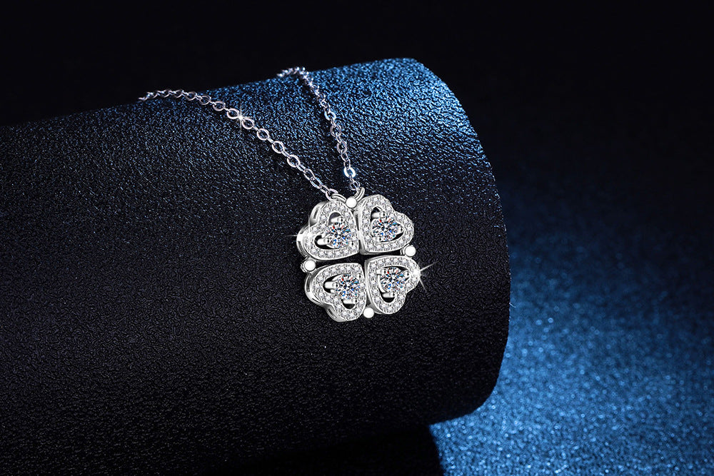 Liuvelle Eternal Clover Necklace | Four-Leaf Clover Pendant for Love & Luck