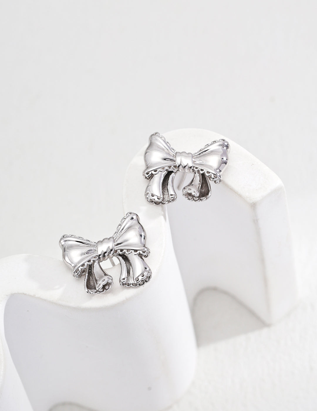 S925 Silver Vintage Butterfly Earrings White gold