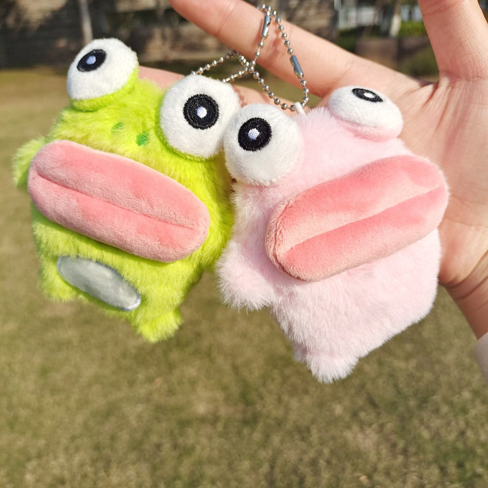 Cute Cartoon Frog Keychain - Big Eyes Sausage Mouth Frog Bag Charm Pendant Pink