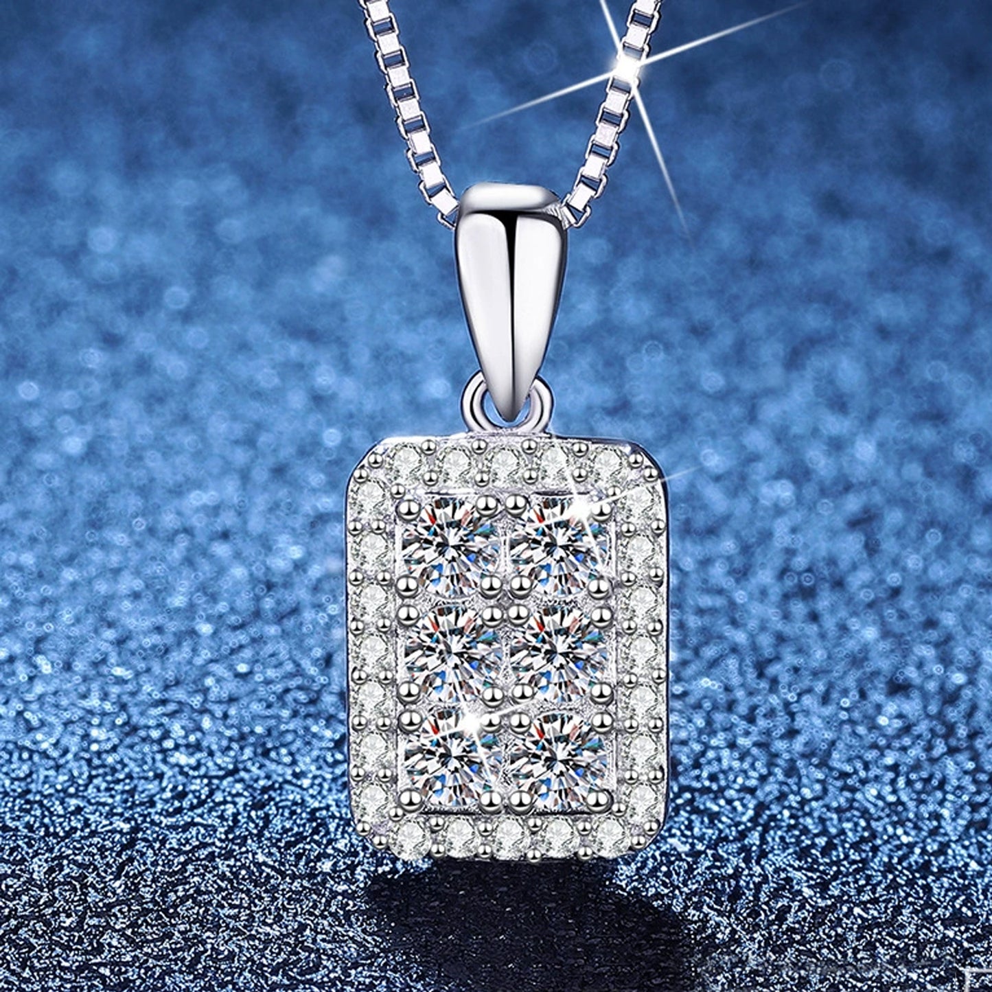 Liuvelle Eternal Square Diamond Pendant – Timeless Elegance Necklace