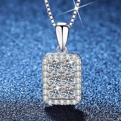 Liuvelle Eternal Square Diamond Pendant – Timeless Elegance Necklace