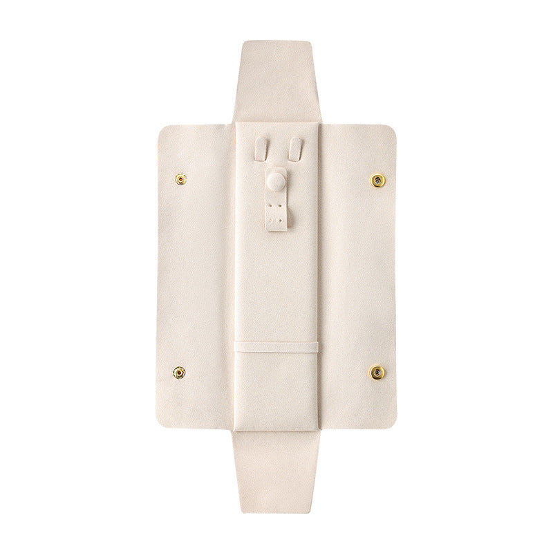 Liuvelle Velvet Jewelry Bag for Travel Storage - Elegant Organizer Beige 21*13*9CM