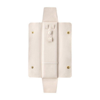 Liuvelle Velvet Jewelry Bag for Travel Storage - Elegant Organizer Beige 21*13*9CM