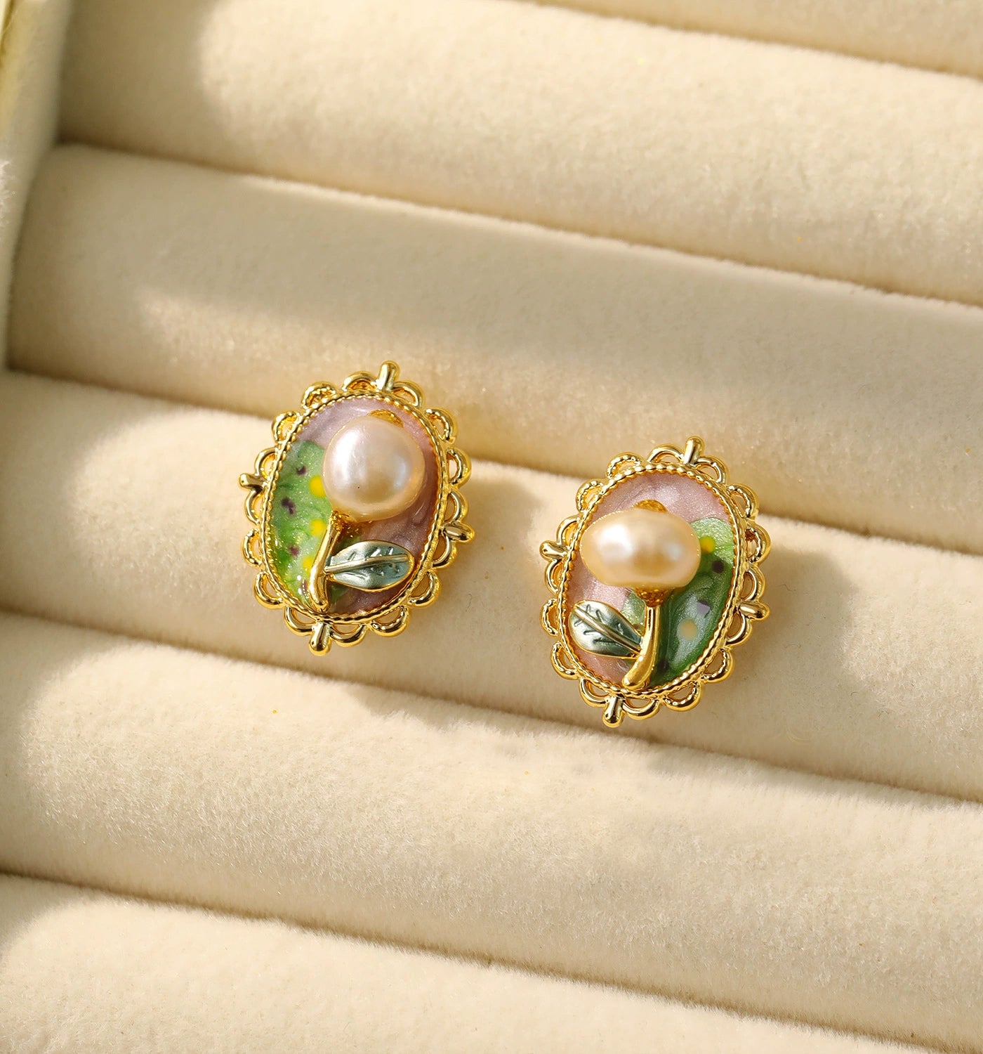 Liuvelle Monet Garden Collection: Baroque Pearl Earrings – Moonlit Bloom