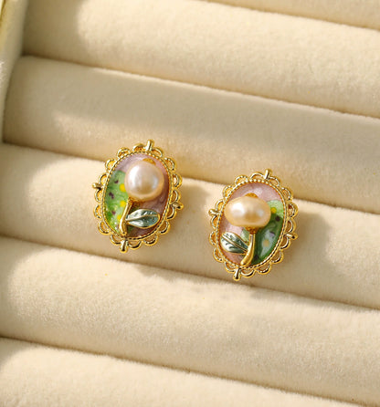 Liuvelle Monet Garden Collection: Baroque Pearl Earrings – Moonlit Bloom