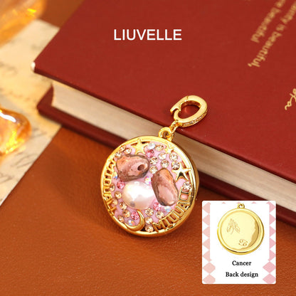 Liuvelle DIY 12 Zodiac Pendant & Bracelet – Adjustable Luxury Jewelry with 18K Gold & Pearls Gift