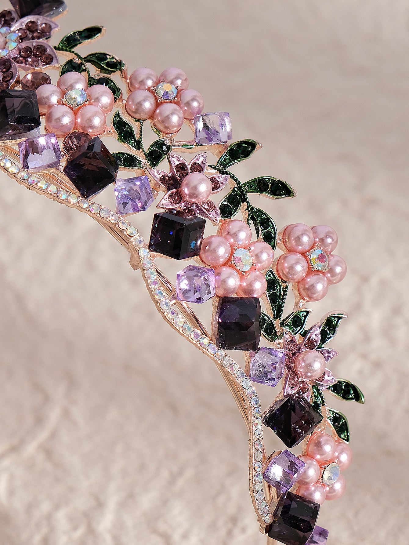 LIUVELLE Forest Style Pearl Bridal Crown – Elegant Wedding Hair Accessory
