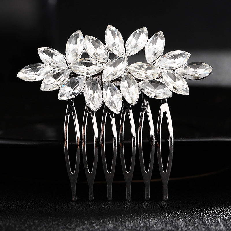 European and American Classic Bridal Hair Accessories Alloy Rhinestone Insert Comb High-end Wedding Banquet Hair Styling Accessories Retro Hair Comb for Women