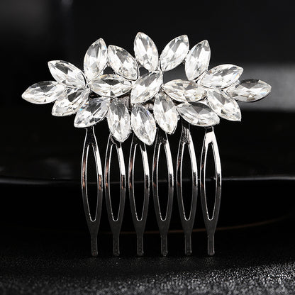 European and American Classic Bridal Hair Accessories Alloy Rhinestone Insert Comb High-end Wedding Banquet Hair Styling Accessories Retro Hair Comb for Women