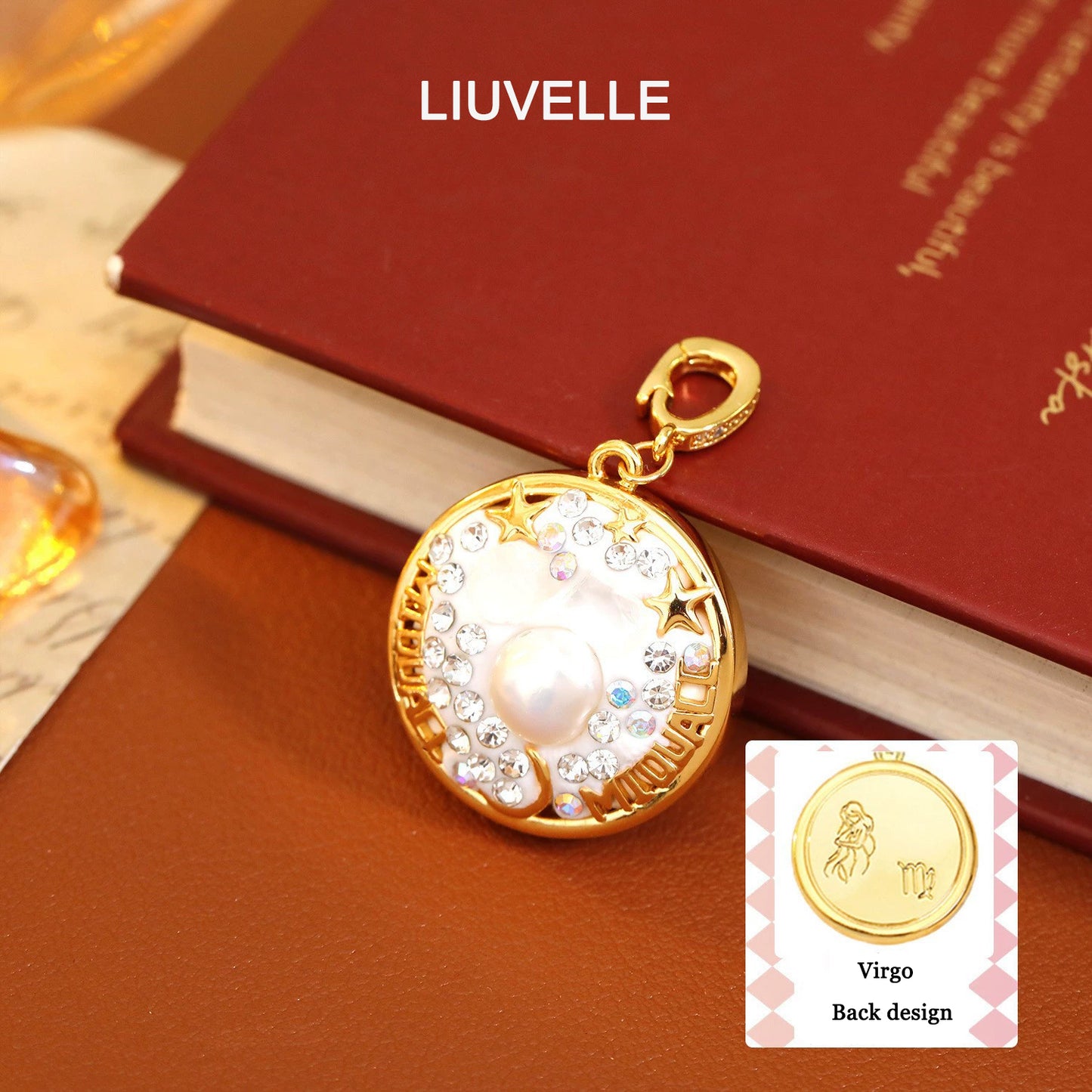 Liuvelle DIY 12 Zodiac Pendant & Bracelet – Adjustable Luxury Jewelry with 18K Gold & Pearls Gift