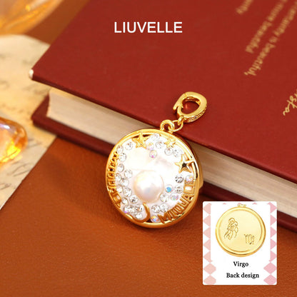 Liuvelle DIY 12 Zodiac Pendant & Bracelet – Adjustable Luxury Jewelry with 18K Gold & Pearls Gift