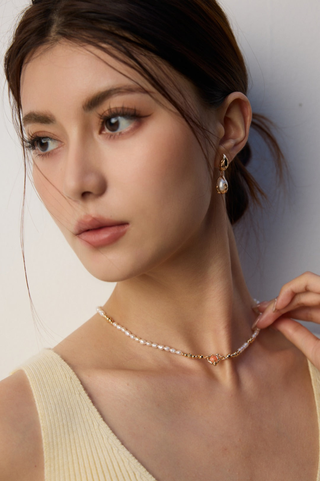 Liuvelle S925 Silver Vintage Natural Pearl Rhodochrosite Necklace