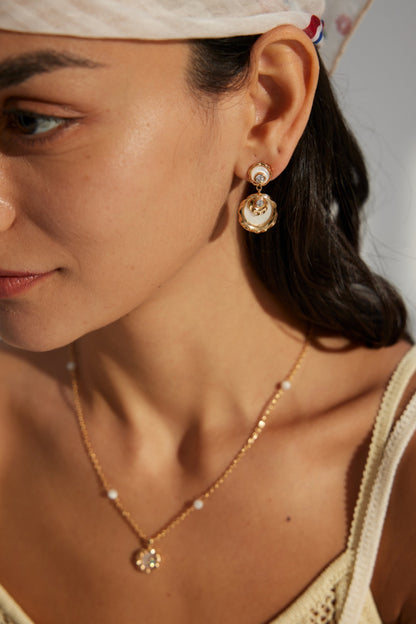 925 Silver Mother of Pearl Elegant Earrings