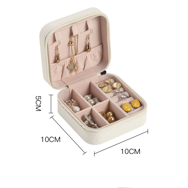 Liuvelle Travel Jewelry Box - Stylish Minimalist Organizer for Easy Storage Pearlescent White 10*10*5cm