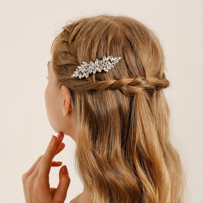 European and American Classic Bridal Hair Accessories Alloy Rhinestone Insert Comb High-end Wedding Banquet Hair Styling Accessories Retro Hair Comb for Women