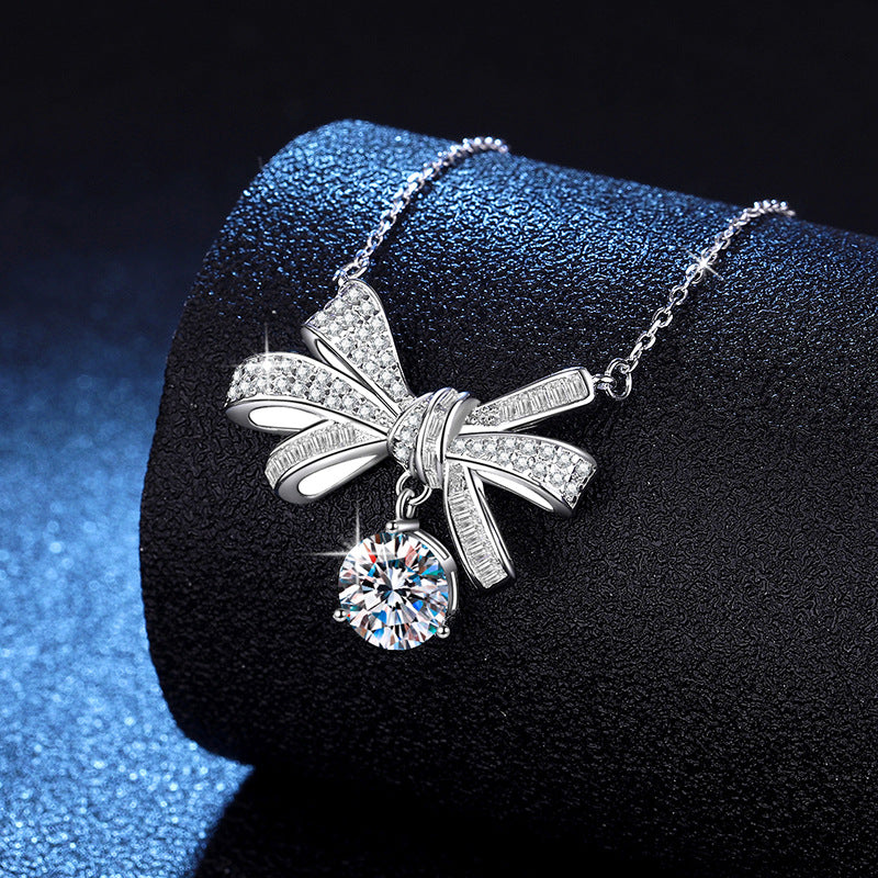 Liuvelle Bow Necklace - Handmade luxury jewelry, elegant female gift for mother, friend or girlfriend