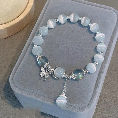 LIUVELLE Triple Energy Bracelet | Cat’s Eye · Aquamarine · Moonstone | Luck & Balance