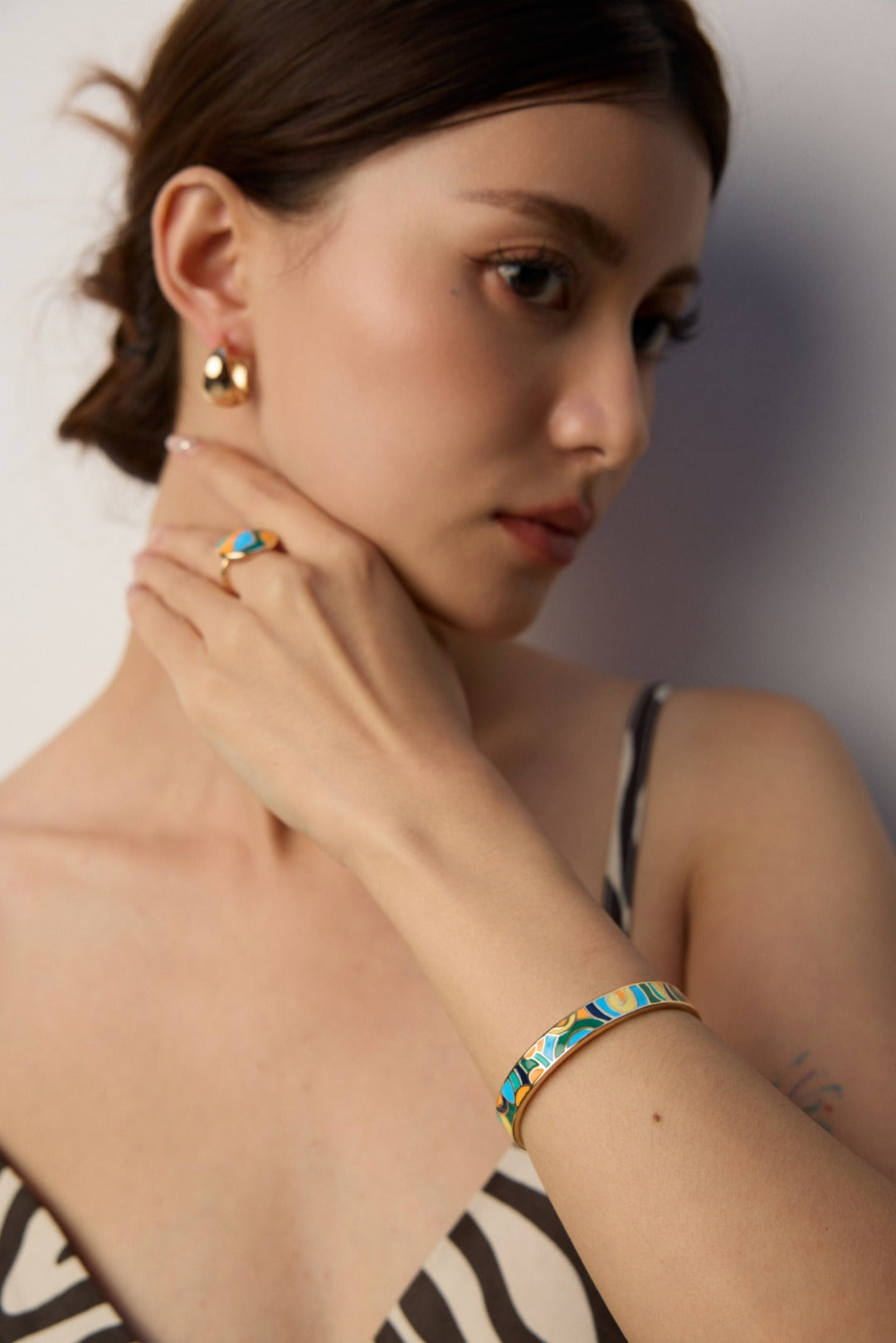 S925 Silver Enamel Bracelet (Adjustable)